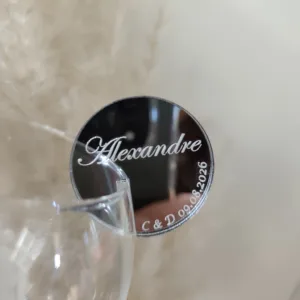 Marque place rond en plexi